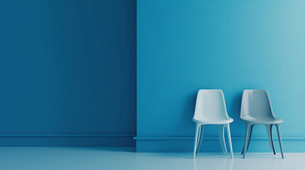 Modern blue and white chairs