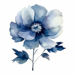 Blue White Floral Elements