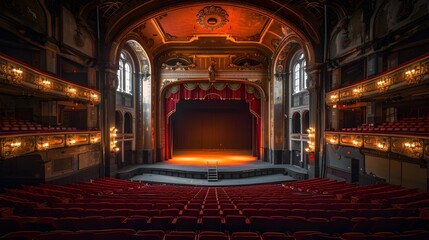 Obraz premium Grand Vintage Theater Awaiting an Audience