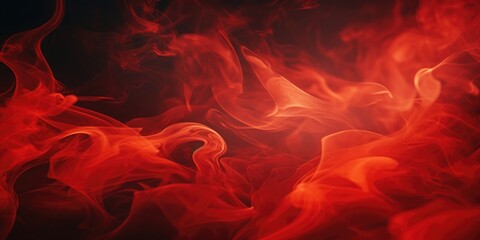 A close-up view of a red fire with smoke billowing out. This image captures the intensity and heat of the fire. It can be used to depict concepts such as danger, destruction, or power.