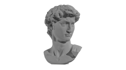 Statue of David Head by Michaelangelo on Pink Background, 4K