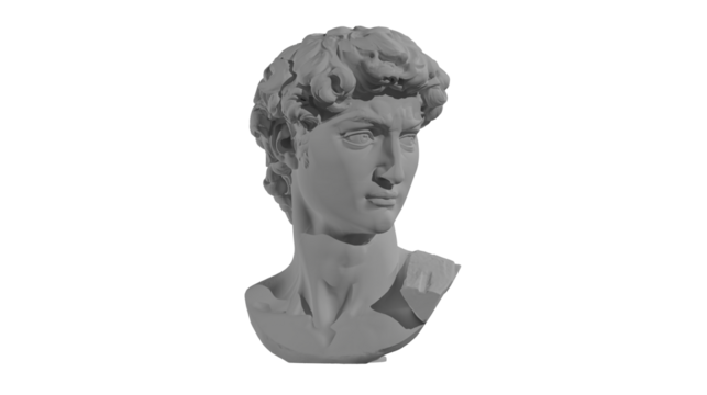 Statue of David Head by Michaelangelo on Pink Background, 4K