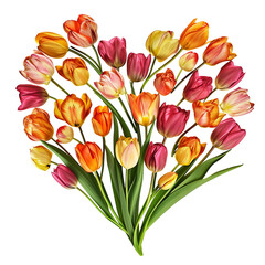 heart made of tulips