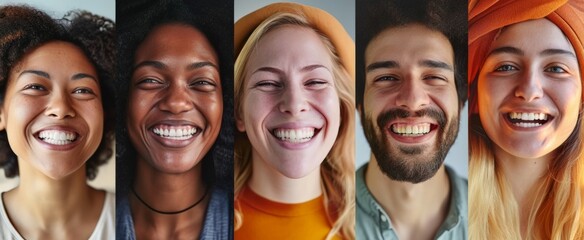 Diverse and Joyful Faces: A Collection of Authentic Smiling Portraits from Various Ethnicities and Backgrounds