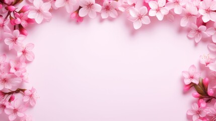 Fototapeta na wymiar Pink cherry blossoms wallpaper. Romantic card, Mother's Day, Women's Day, spring Banner