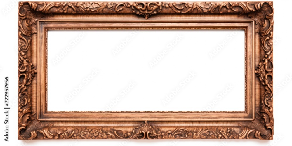 Wall mural A simple and elegant picture frame on a white background. Ideal for displaying artwork, photographs, or illustrations. Suitable for various design projects