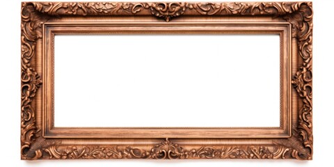 A simple and elegant picture frame on a white background. Ideal for displaying artwork, photographs, or illustrations. Suitable for various design projects