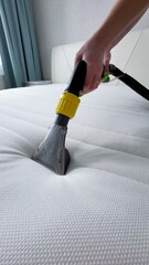 cleaning company cleans the mattress. General cleaning of the mattress.