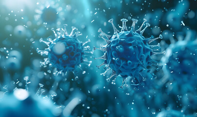 Virus spikes detaching, Generative AI