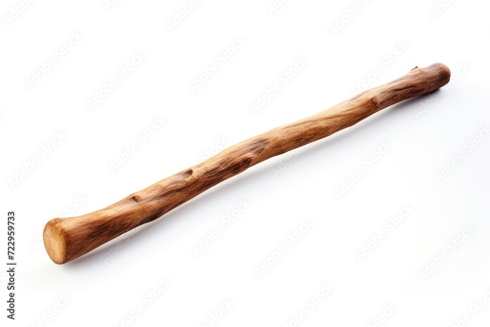 Aufkleber A wooden stick placed on a clean white surface. Perfect for adding a natural and rustic touch to your design projects