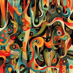 Naklejka premium Jazz Album Cover: A visually striking and priceless art pattern