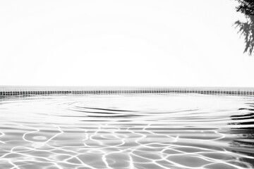 A black and white photo of a pool. Suitable for various applications