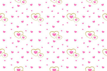 Happy Valentine's Day pink pattern with hearts