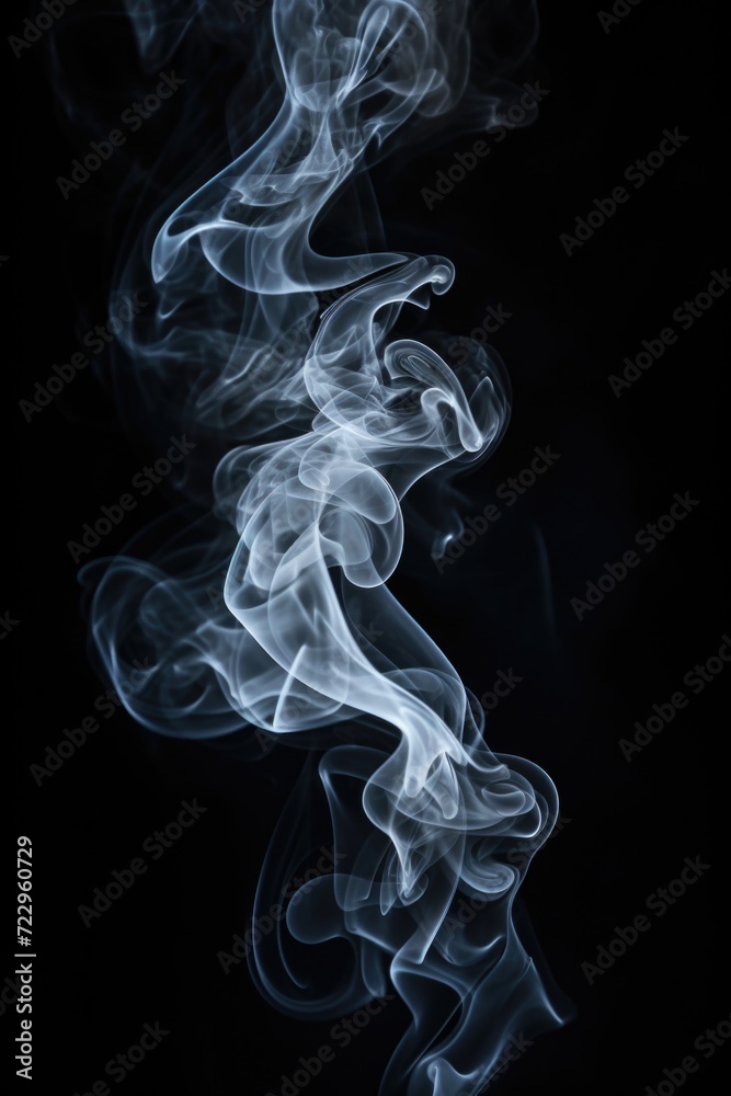 Poster Smoke close-up on a black background. Perfect for adding a mysterious and dramatic touch to your projects