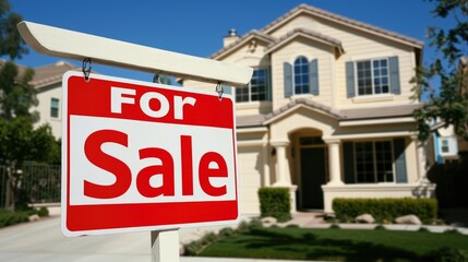 Home for Sale Sign in Front of House