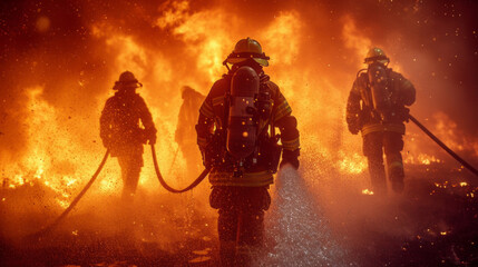 Fototapeta premium Bravery in Service: A Firefighter's Portrait
