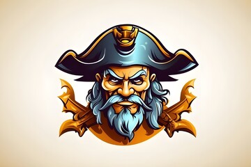 pirate head mascot logo 