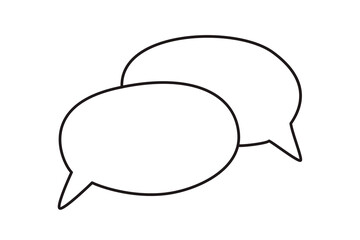 Speech bubble drawn with thin line. Line art icon png clipart isolated on transparent background