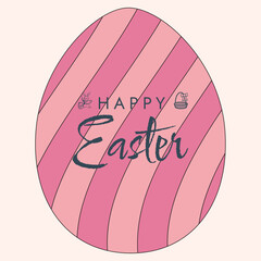 Happy Easter poster. Cute card for Easter. Vector illustration. Candy colors.