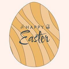Happy Easter poster. Cute card for Easter. Vector illustration. Candy colors.