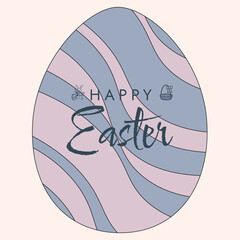 Happy Easter poster. Cute card for Easter. Vector illustration. Candy colors.