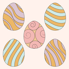 Happy Easter pattern. Cute pattern for Easter. Vector illustration. Candy colors.