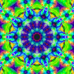 Kaleidoscope Mandala Art Design. Abstract Kaleidoscope Pattern with Symmetry. psychedelic background, abstract background for various projects.