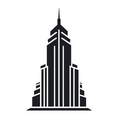 skyscraper bw vector icon