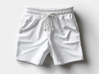 Blank white swimming trunks shorts mockup isolating on white background, for summer sport vacation
