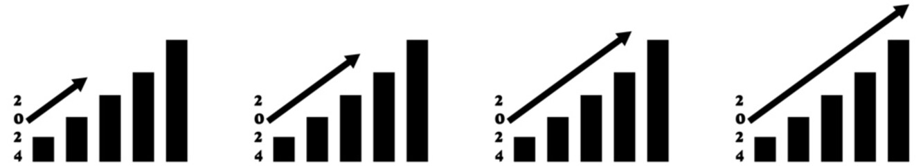Growing graph 2024 icon set. Growing Graph Symbol.
