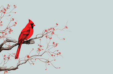 cardinal bird on the branches