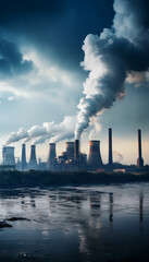 smoke coming out of a power station polluting the air