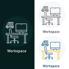 Work Space Vector Illustration Icon Design