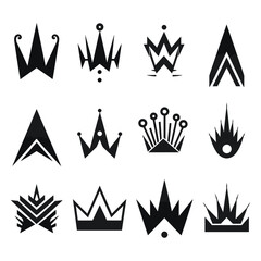 Fototapeta na wymiar Crown icon set. Collection of crown silhouette