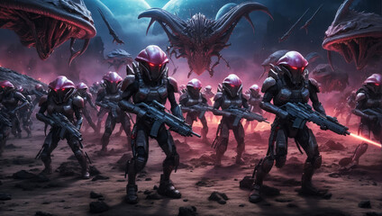 An alien army goes to war