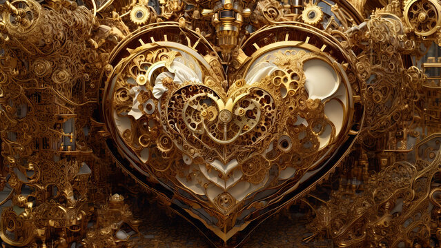 A steampunk mechanical heart as a gift for a loved one.