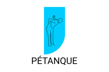 petanque sport vector line icon. practice petanque stance. sport pictogram, vector illustration.