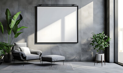 Frame mockup, Modern interior design, Generative AI