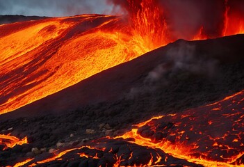 Lava texture fire background rock volcano magma molten hell hot flow flame pattern seamless. Earth lava crack volcanic texture ground fire burn explosion stone liquid black red inferno planet relief.