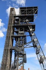 Fototapeta na wymiar Coal mine headframe in Katowice, Poland