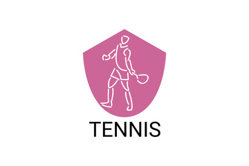Tennis sport vector line icon. sportman, equipment sign. sport pictogram illustration.