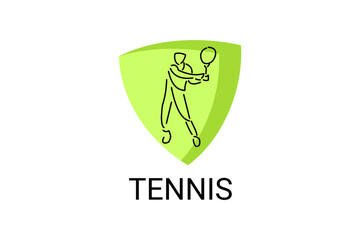 Tennis sport vector line icon. sportman, equipment sign. sport pictogram illustration.