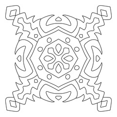 Mandala design coloring for ornament