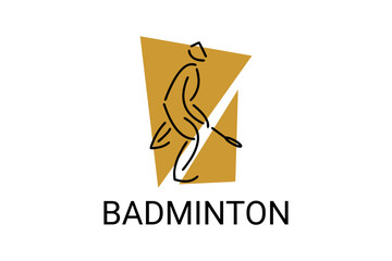 Badminton sport vector line icon. sport pictogram, vector illustration.