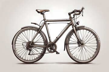 Front view of isolated bicycle illustration on white background