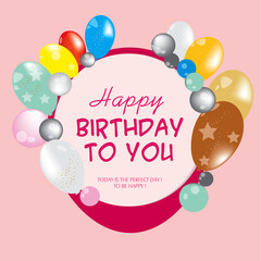 Fototapeta premium birthday card with balloons