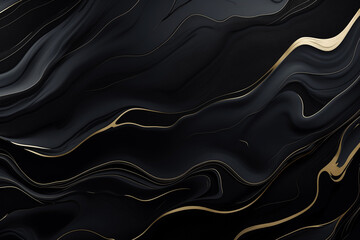black background with texture decorated with Shiny marble lines. black marble luxury background