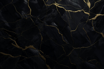 black background with texture decorated with Shiny marble lines. black marble luxury background