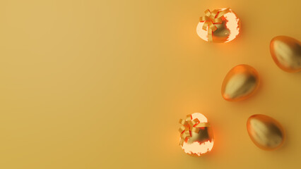 Easter celebration composition for happy easter day concept, Greetings and presents for easter day on background style. Promotion and shopping template for easter.Copy space. 3d rendering illustration