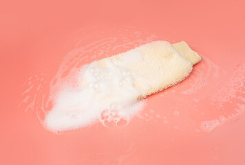 Bath Glove, Natural Beige Wash Mitt for Spa, Massage, Healthy Skin, Shower Glove